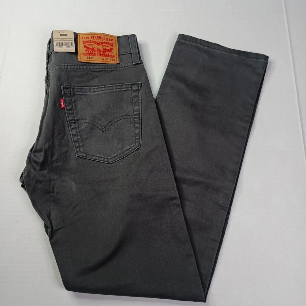 Levi's‎ 513 Slim Straight Jeans Men's Size 30x32 Gray Stretch New